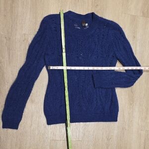 Abas Deep Blue Cable Knit Sweater